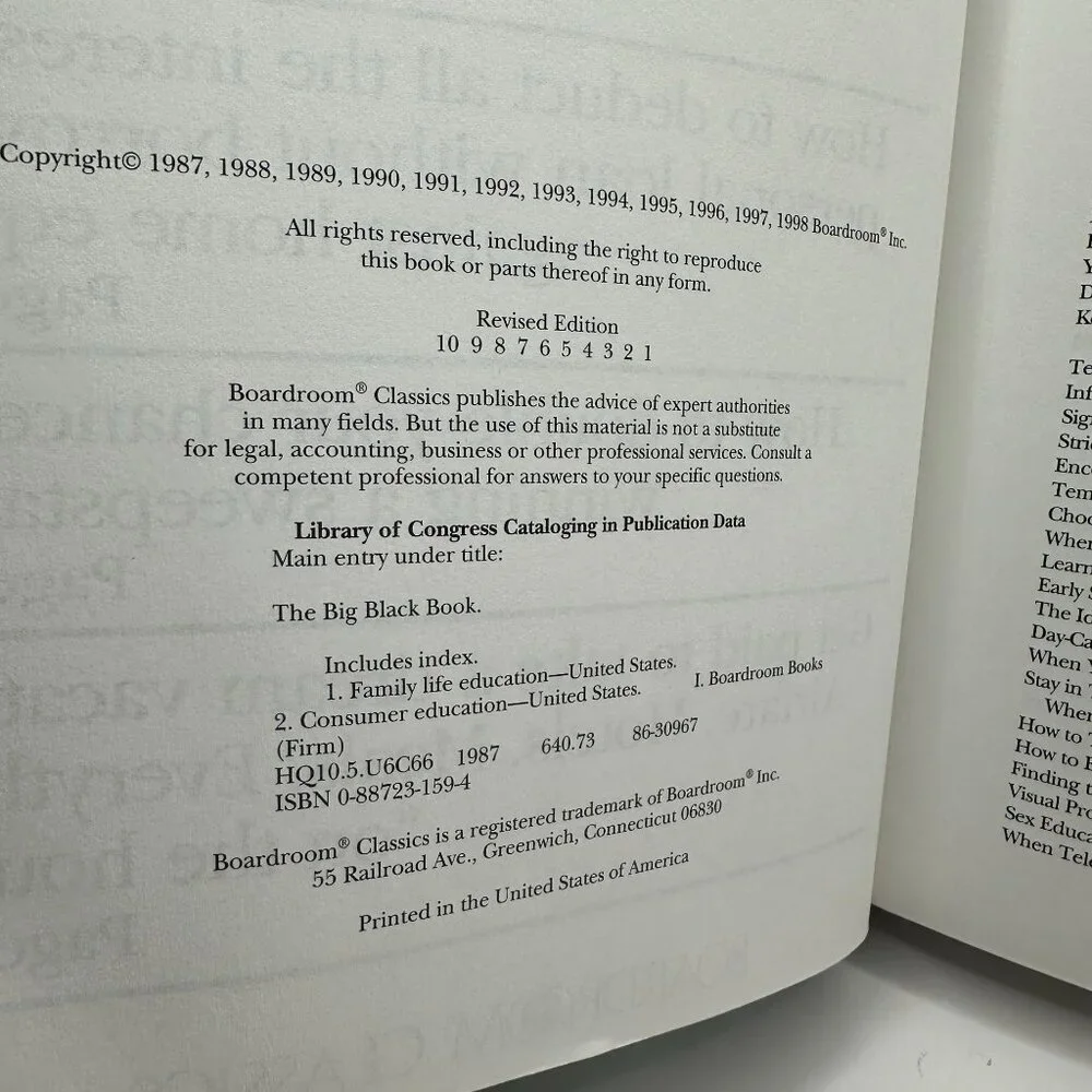 The Big Black Book Hardcover Boardroom Classics